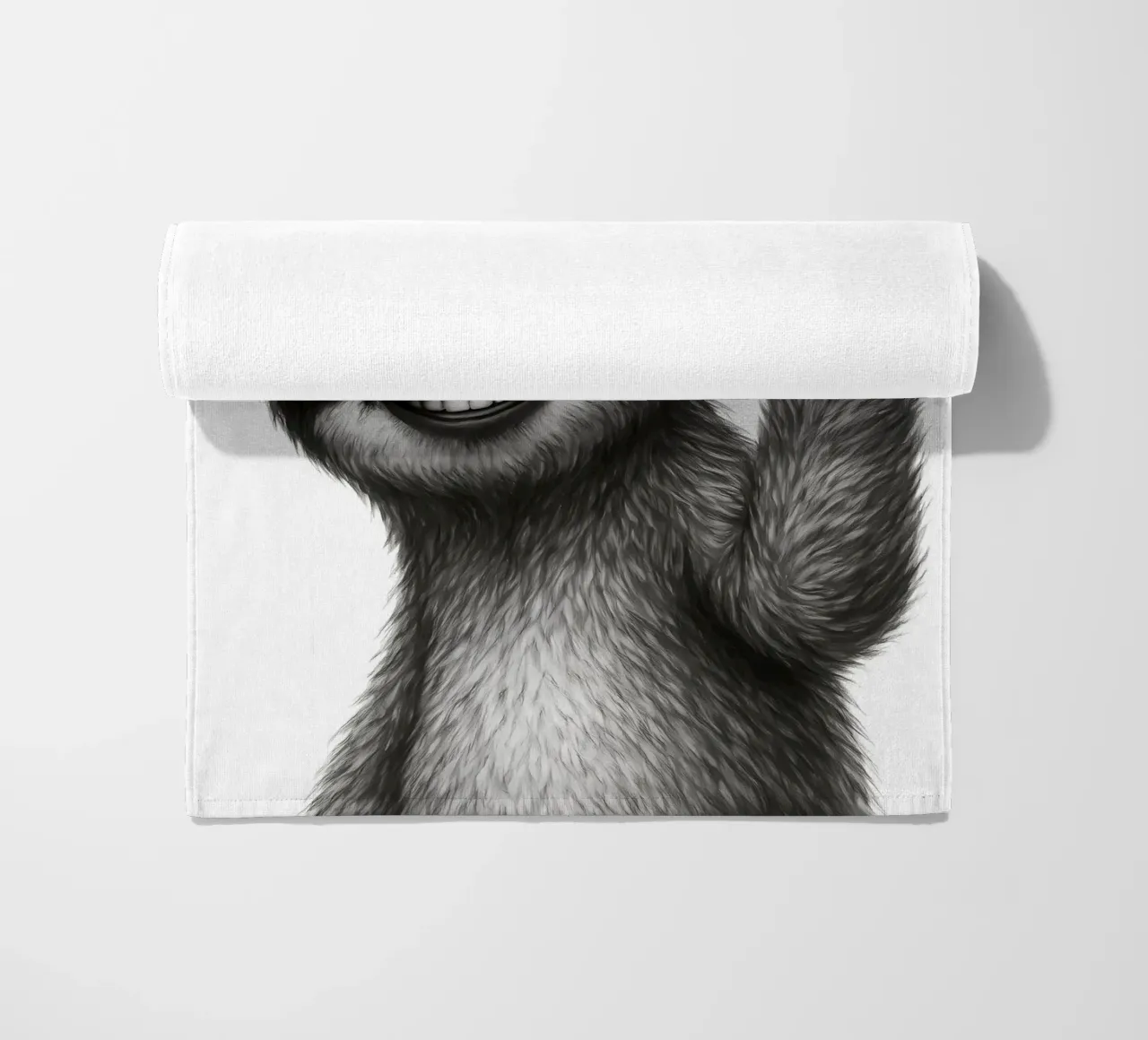 Smiling Sloth in Sunglasses Waves Hello beach towel by flufftee