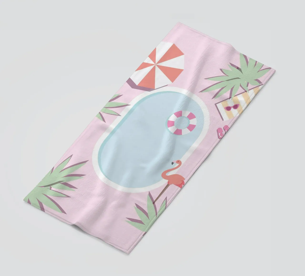Flamingo Pool Party beach towel by cafelab