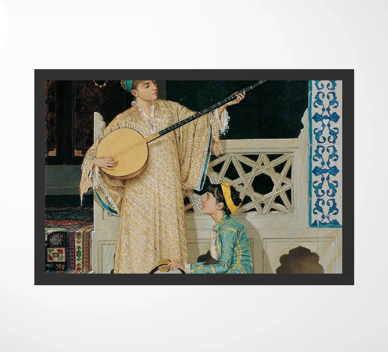 Due ragazze musiciste di Osman Hamdi Bey zerbino da Venus Art
