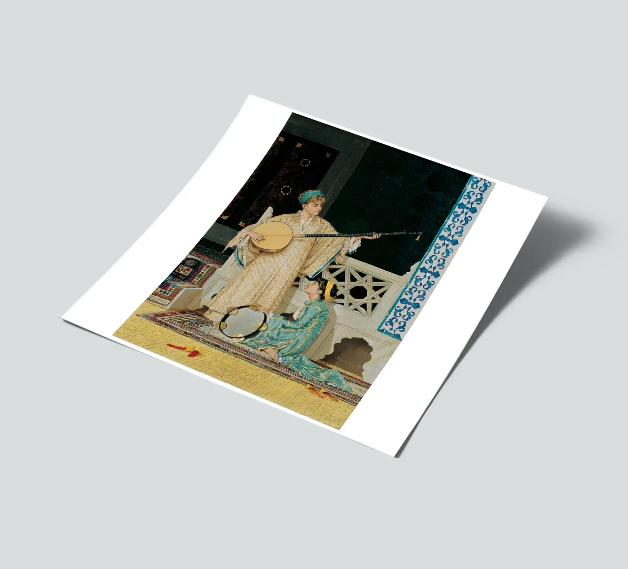 Zwei Musikermädchen von Osman Hamdi Bey Stickerbogen von Venus Art