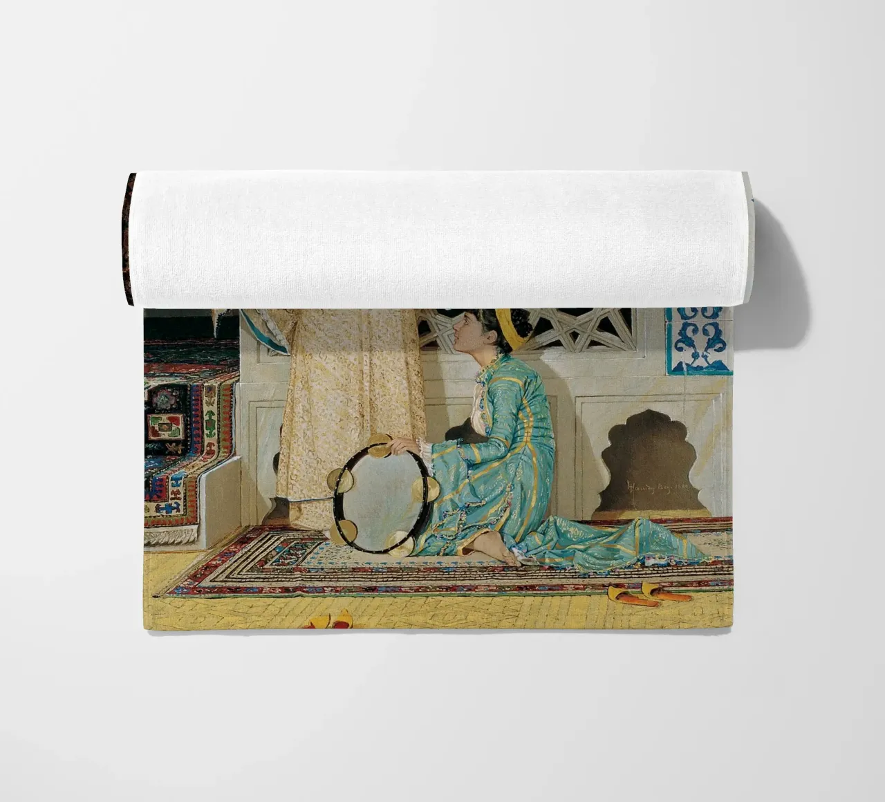 Due ragazze musiciste di Osman Hamdi Bey telo mare da Venus Art