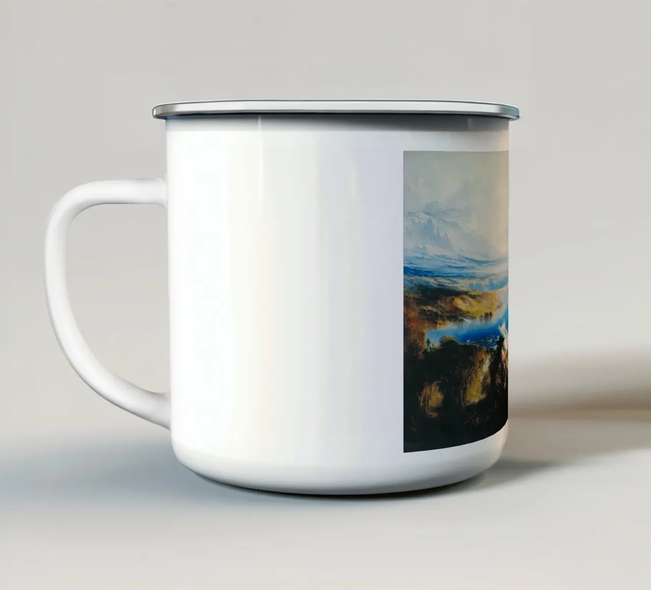John Martin’s The Plains of Heaven (1851–1853) enamel mug by Venus Art