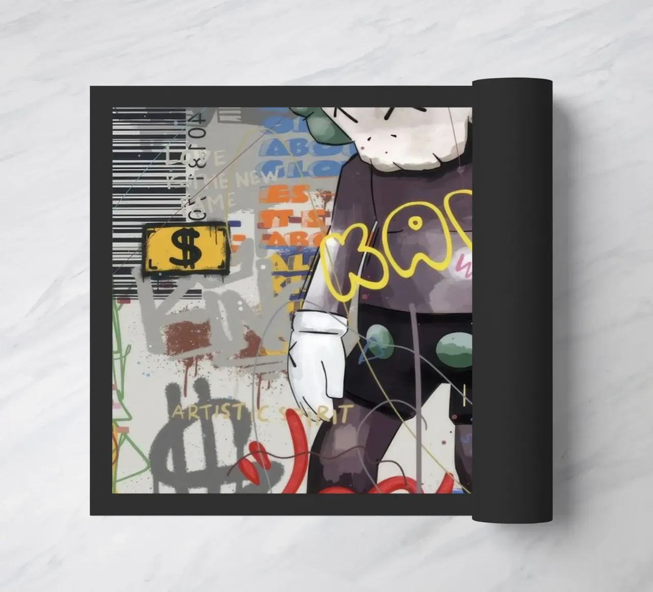 KAWS Character in Graffiti Art Fußmatte von Nando Art