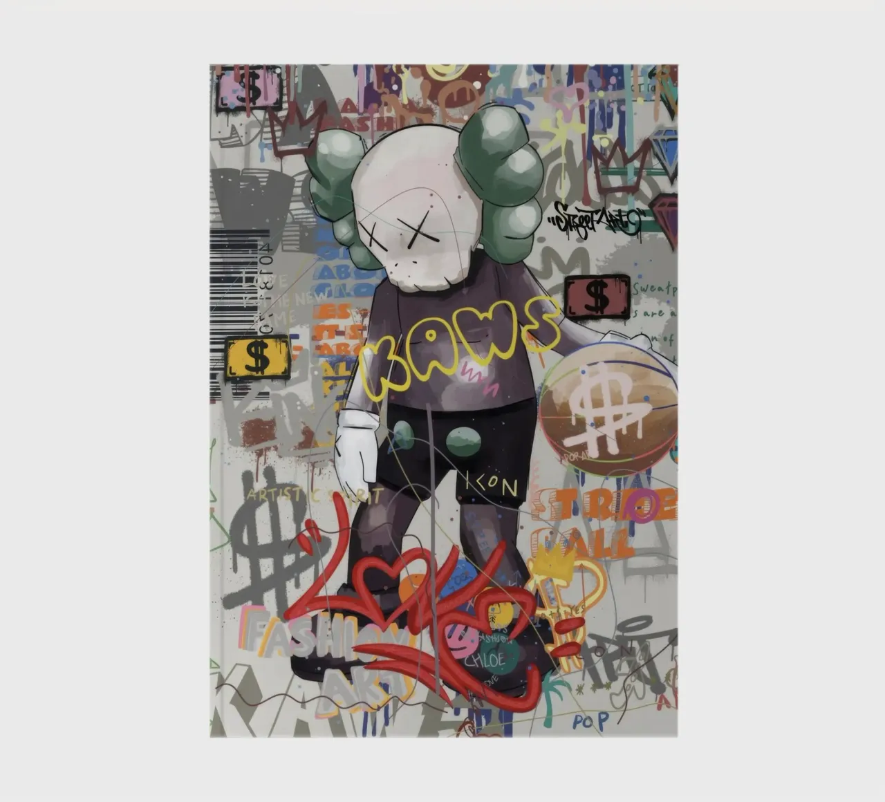 KAWS Character in Graffiti Art notebook by Nando Art