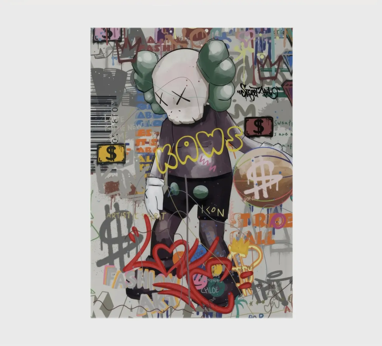 KAWS Character in Graffiti Art notebook by Nando Art