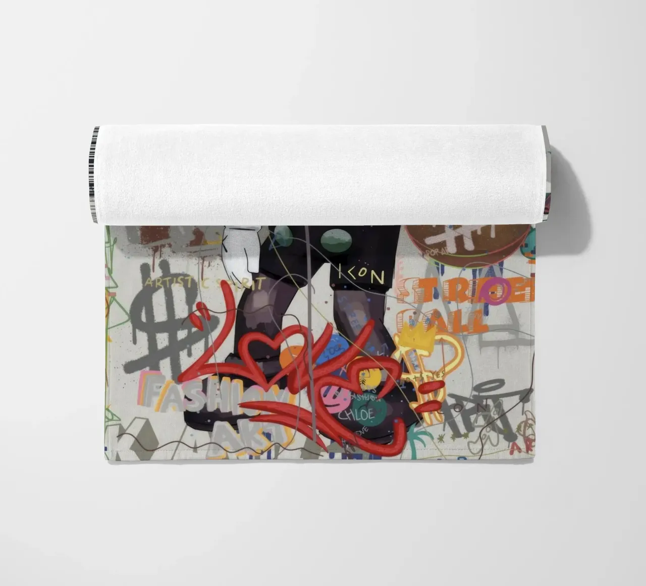 KAWS Character in Graffiti Art Strandtuch von Nando Art