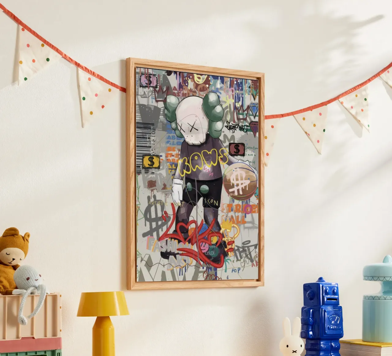 KAWS Character in Graffiti Art plexiglass da Nando Art