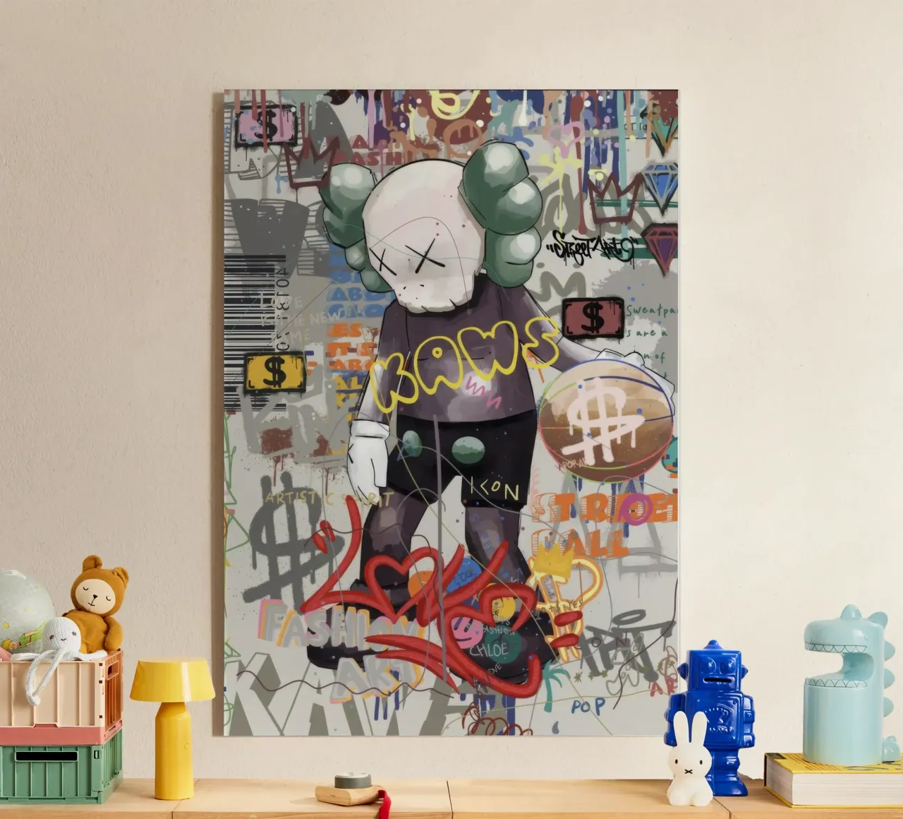KAWS Character in Graffiti Art plexiglass da Nando Art
