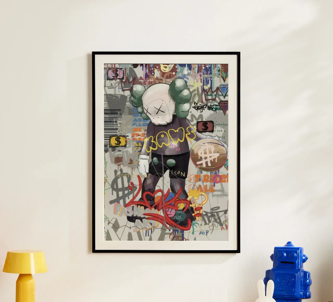 KAWS Character in Graffiti Art carta hahnemühle da Nando Art