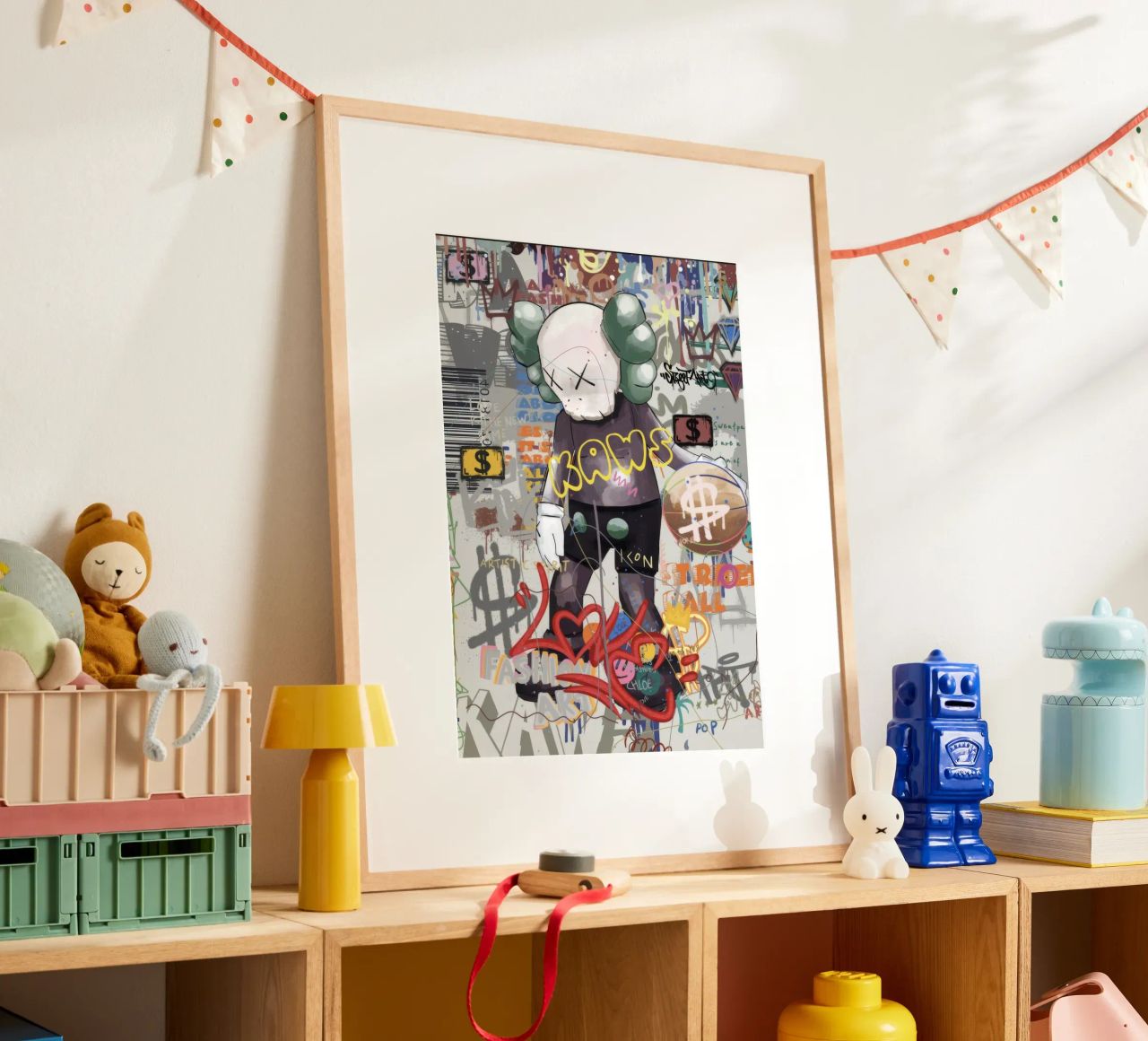 KAWS Character in Graffiti Art poster de Nando Art