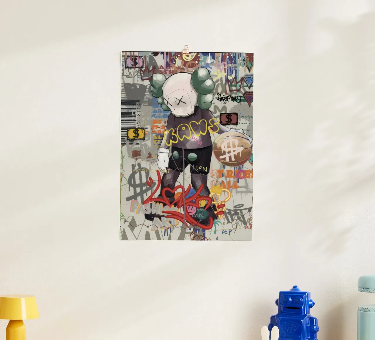 KAWS Character in Graffiti Art carta hahnemühle da Nando Art