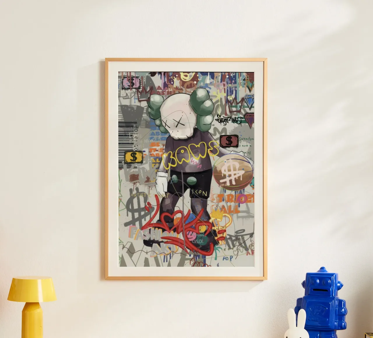 KAWS Character in Graffiti Art carta hahnemühle da Nando Art