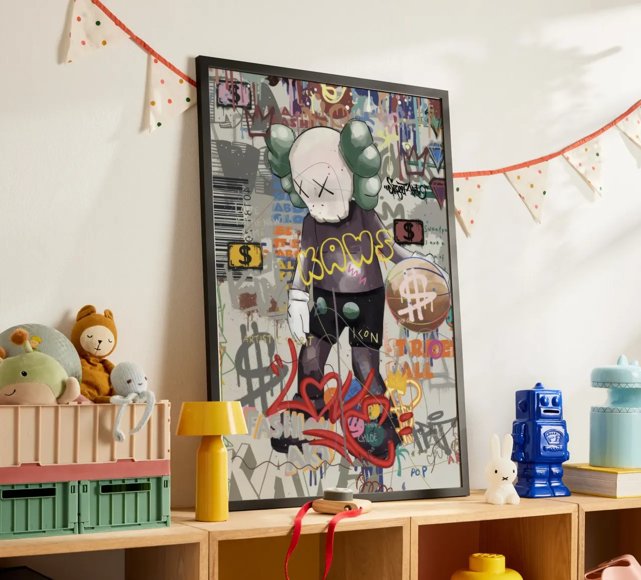 KAWS Character in Graffiti Art carta hahnemühle da Nando Art