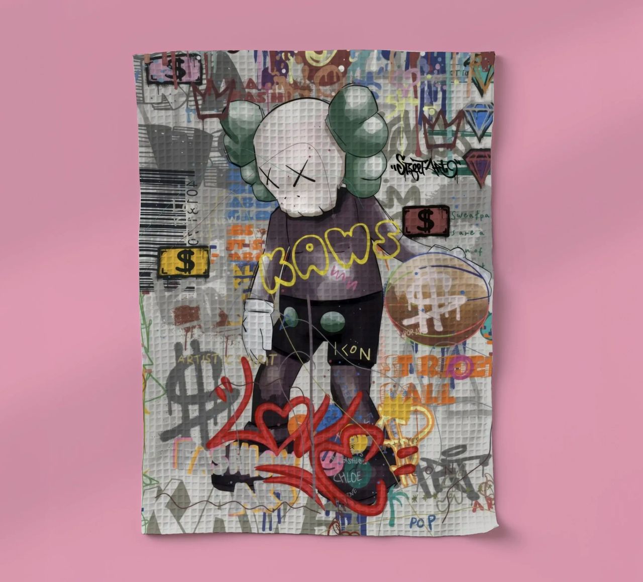 KAWS Character in Graffiti Art canovaccio da cucina da Nando Art