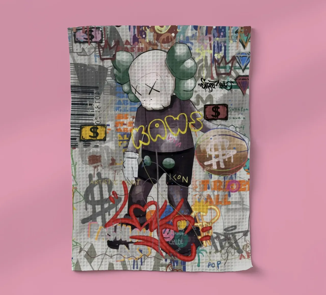 KAWS Character in Graffiti Art canovaccio da cucina da Nando Art