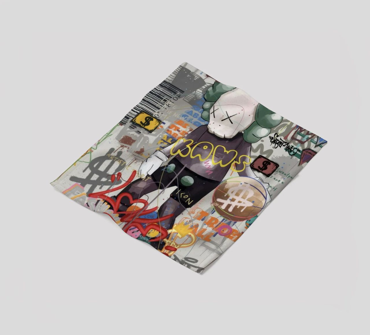 KAWS Character in Graffiti Art coperta in pile da Nando Art