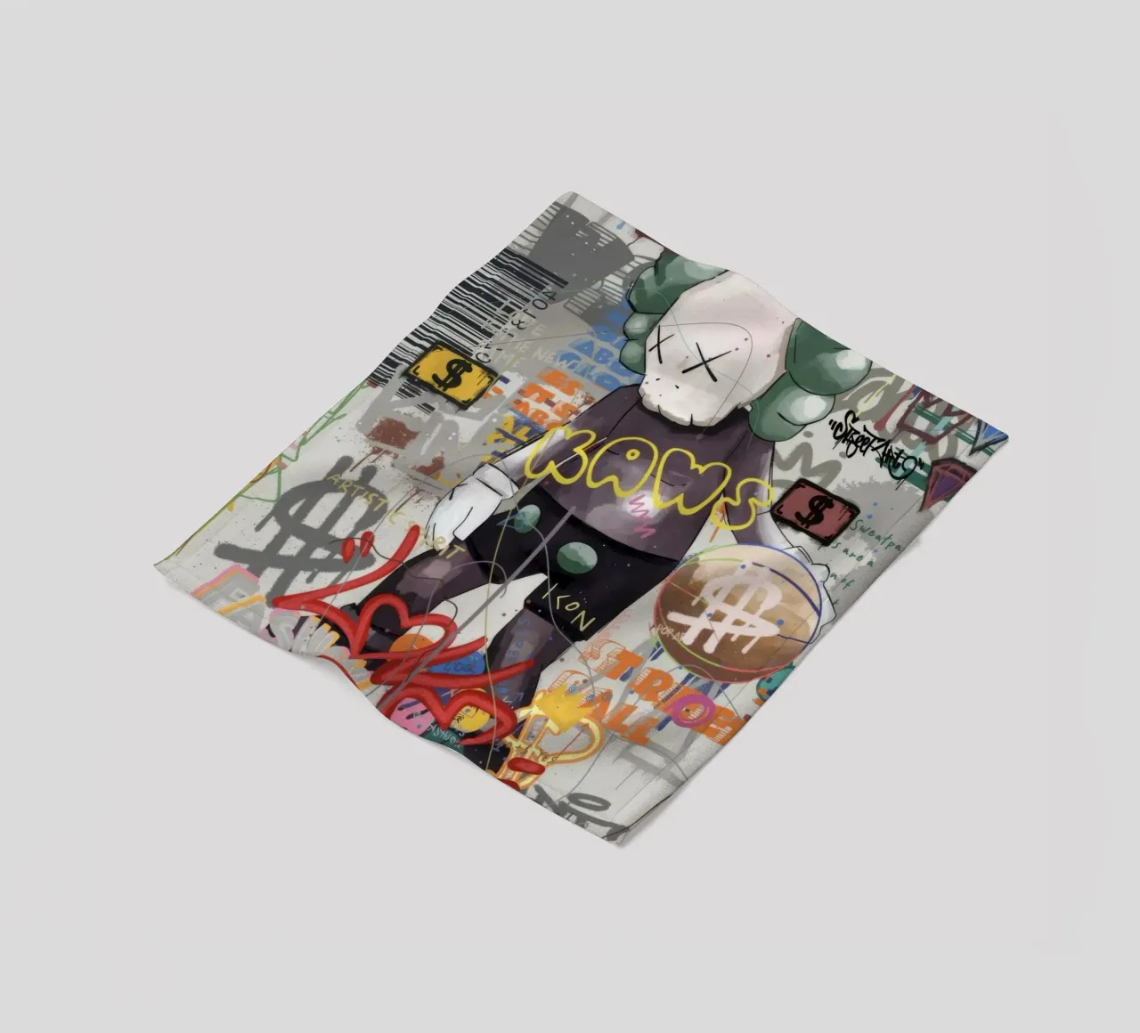 KAWS Character in Graffiti Art coperta in pile da Nando Art