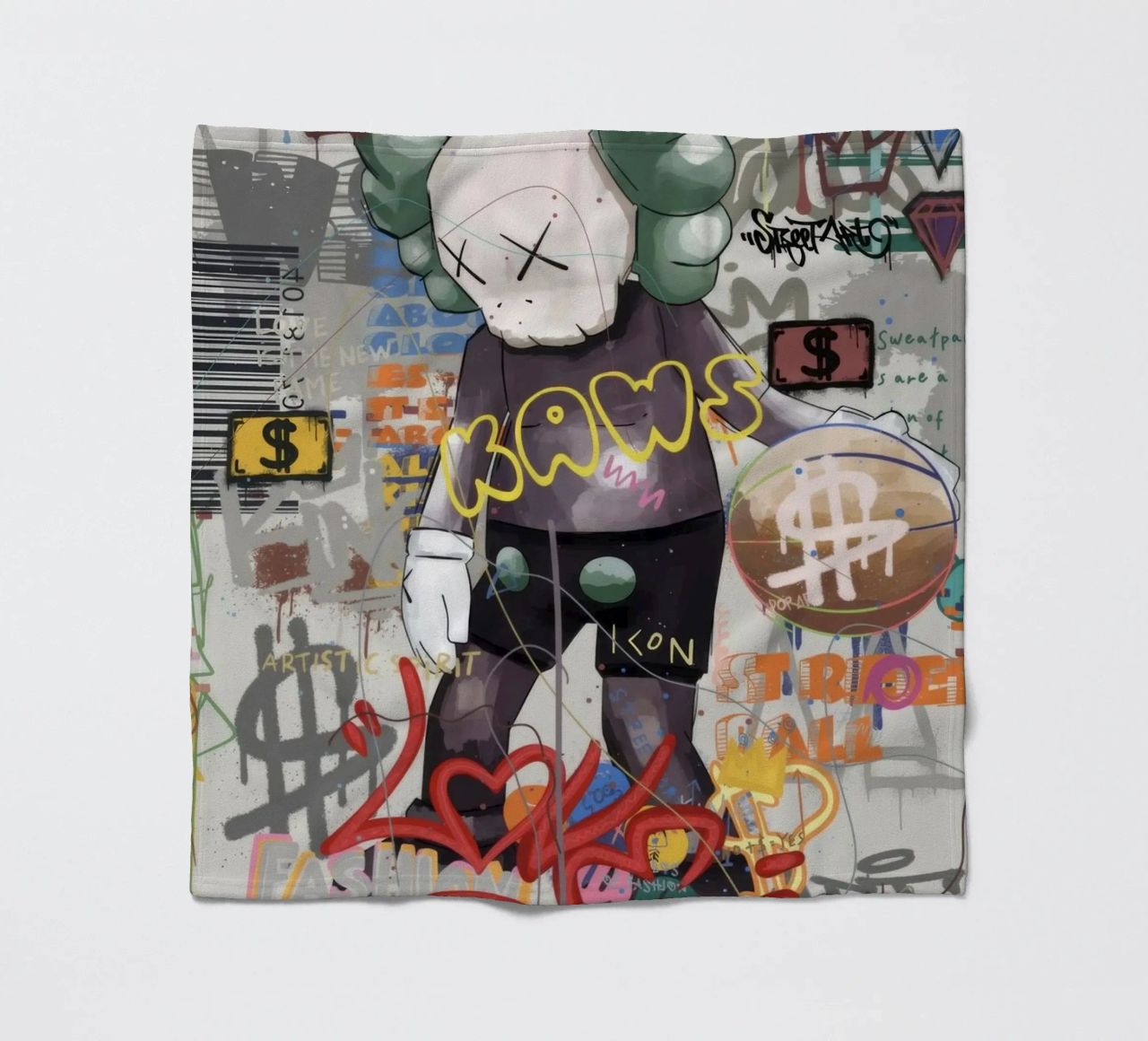 KAWS Character in Graffiti Art coperta in pile da Nando Art