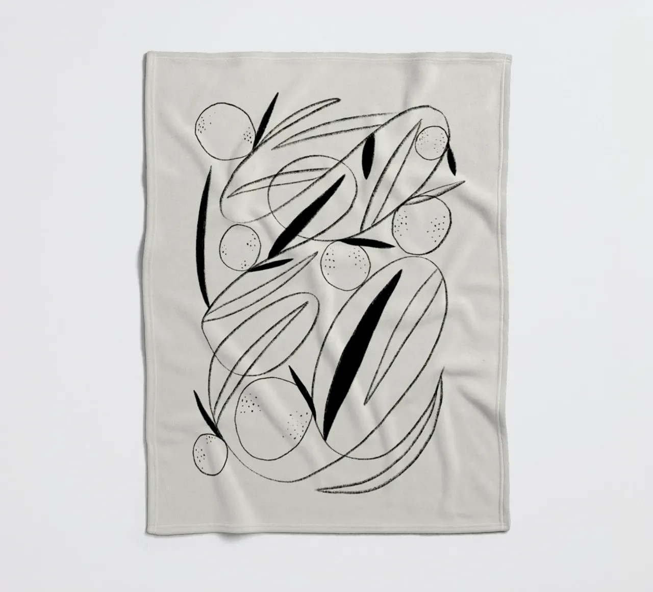 Oranges in Black and White coperta in pile da Pure