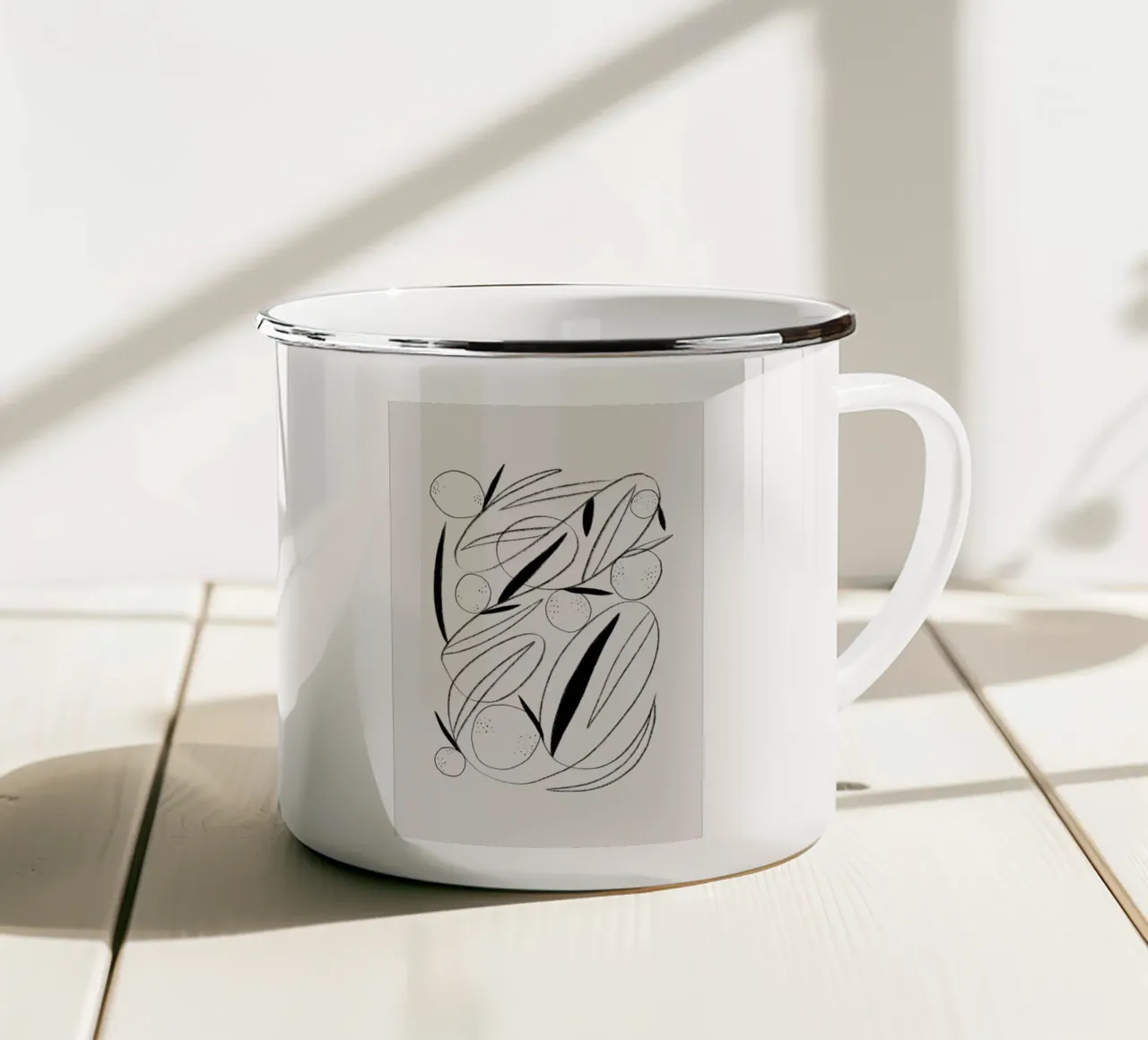 Oranges in Black and White tazza in smalto da Pure