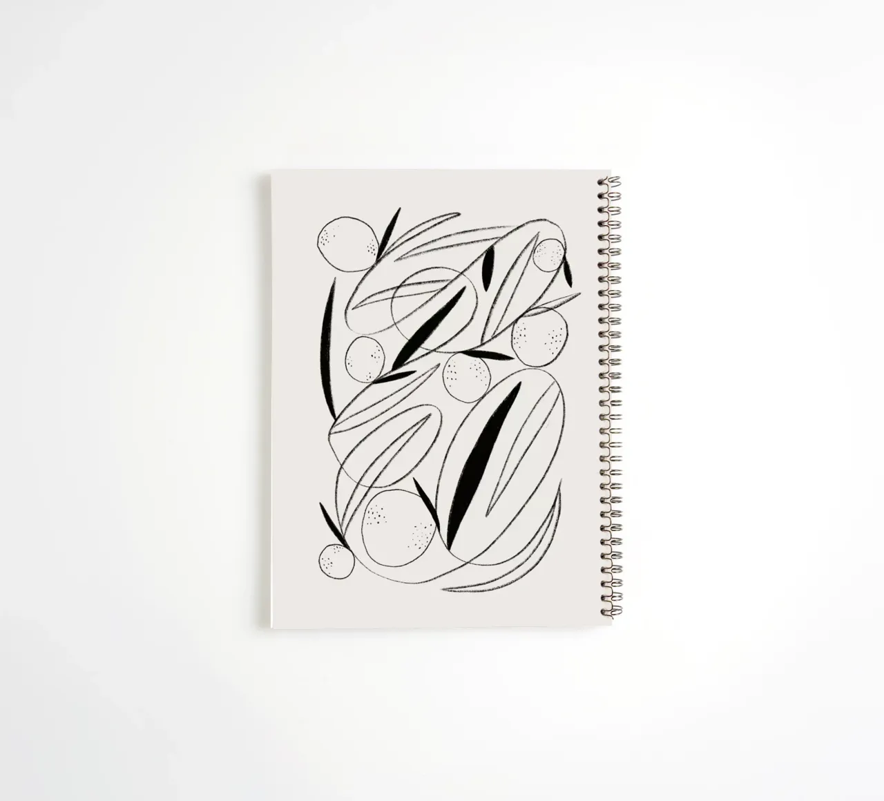 Oranges in Black and White spiral notebook by Pure