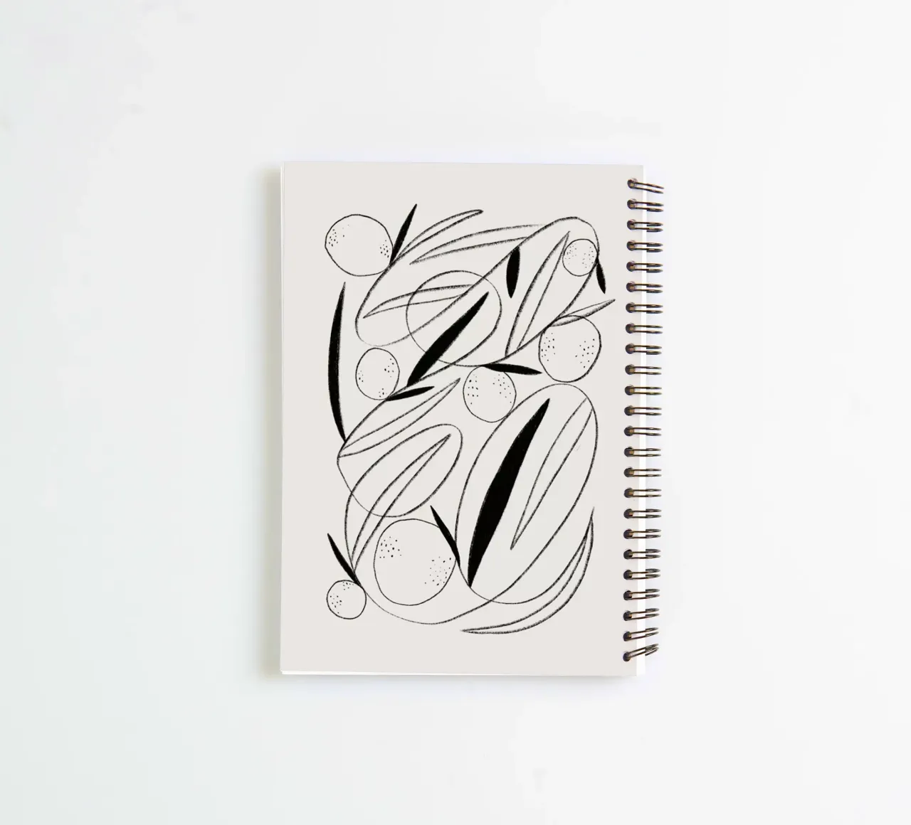 Oranges in Black and White spiral notebook by Pure