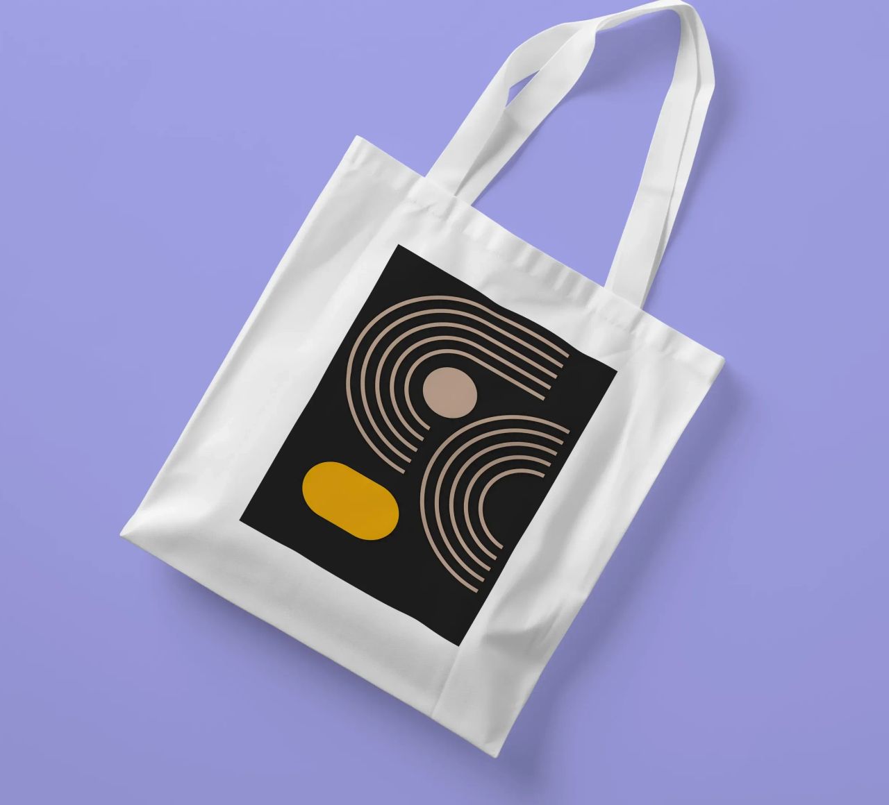 cerchi archi linee forme geometriche curve borsa in juta da Bacsic design