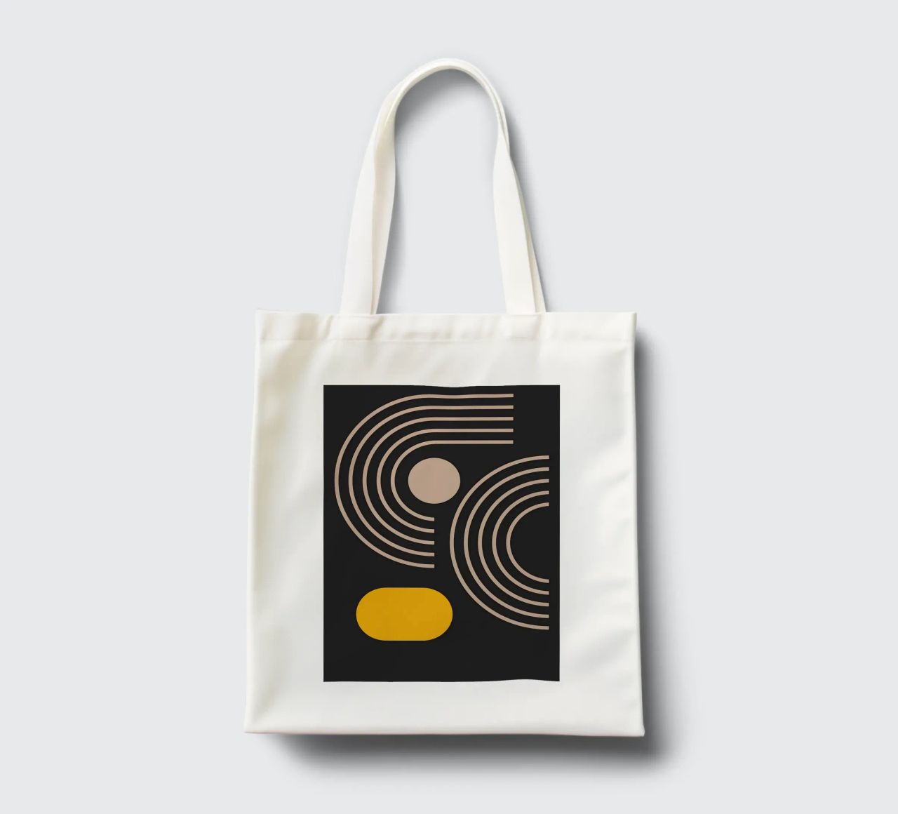 cerchi archi linee forme geometriche curve borsa in juta da Bacsic design