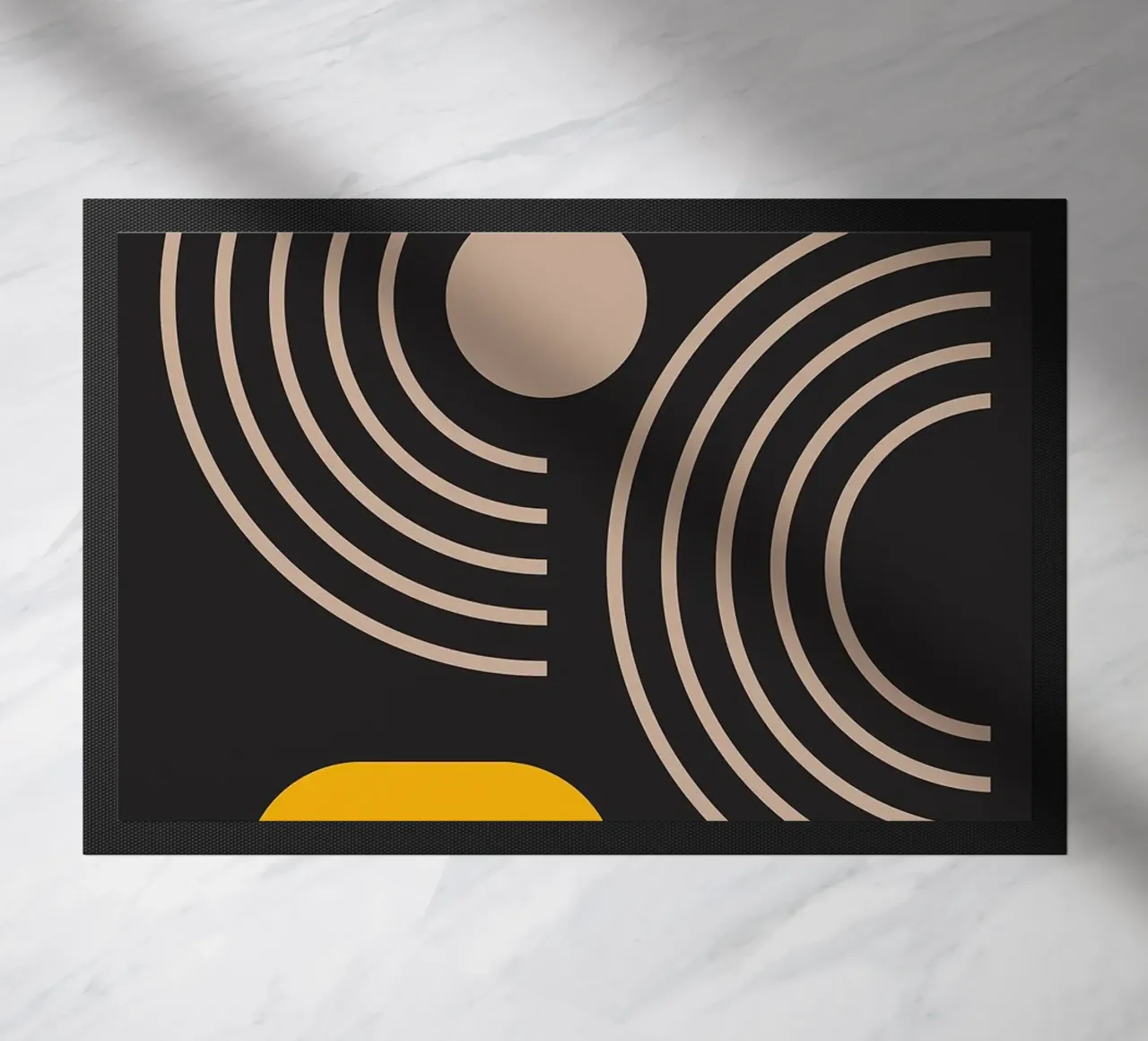 Kreise Bögen Linien geometrische Formen Kurve Fußmatte von Bacsic design