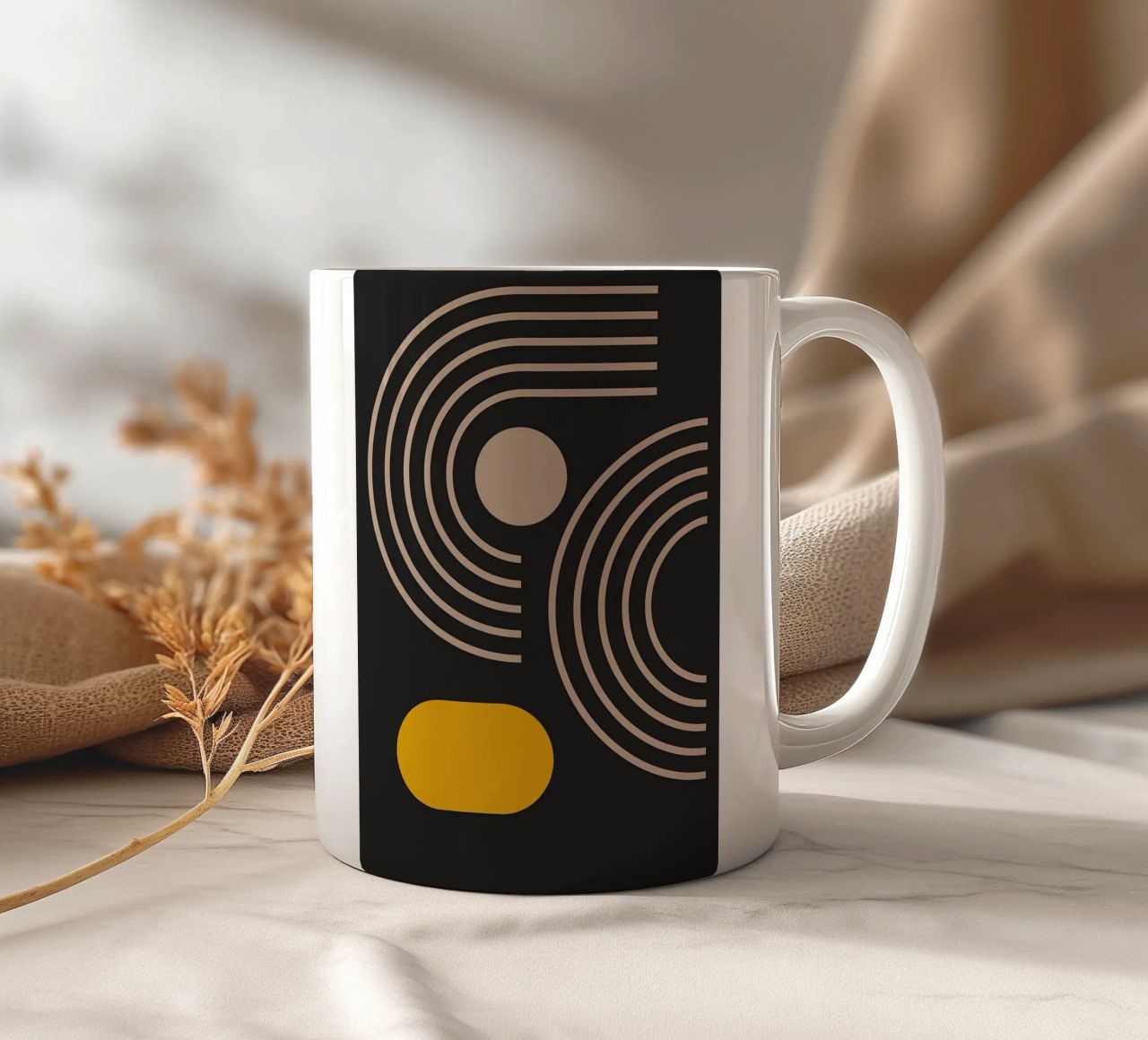 cerchi archi linee forme geometriche curve tazza in ceramica da Bacsic design