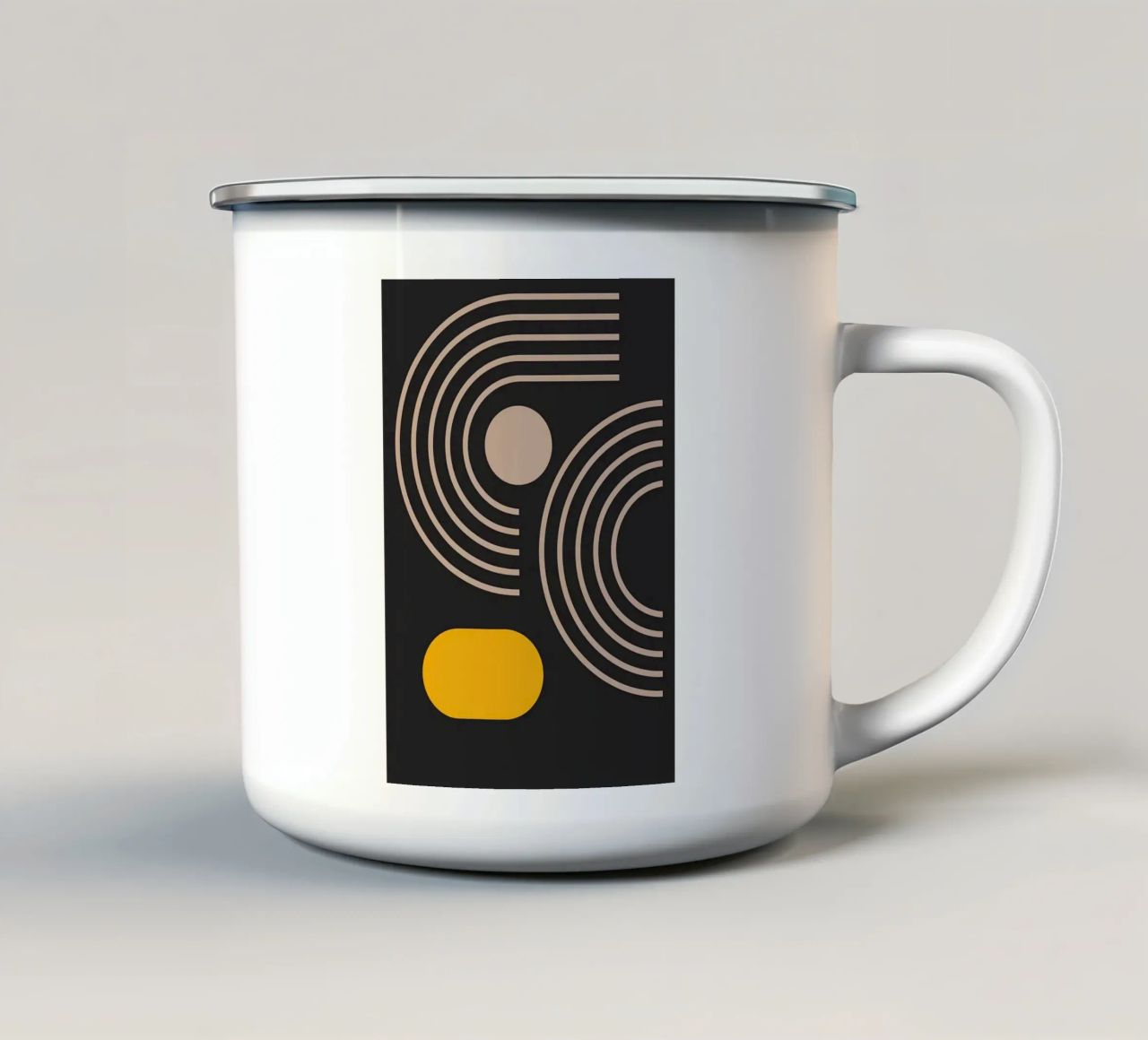 cerchi archi linee forme geometriche curve tazza in smalto da Bacsic design