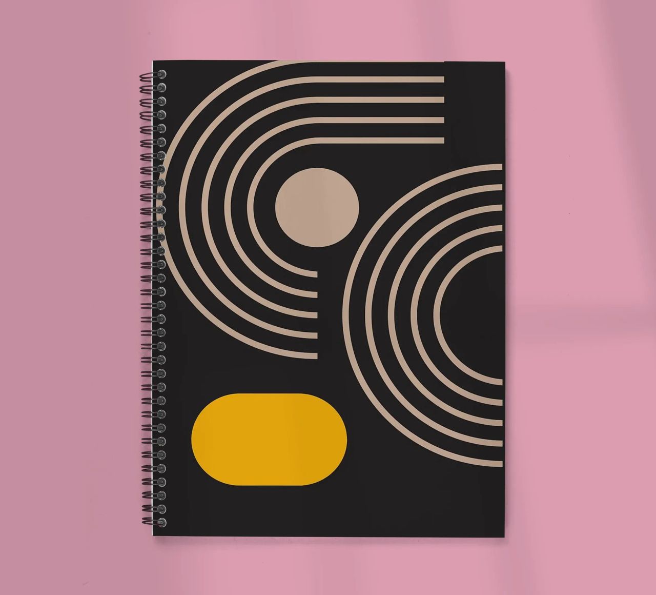 circles arcs lines geometric shapes curve spiral notebook by Bacsic design