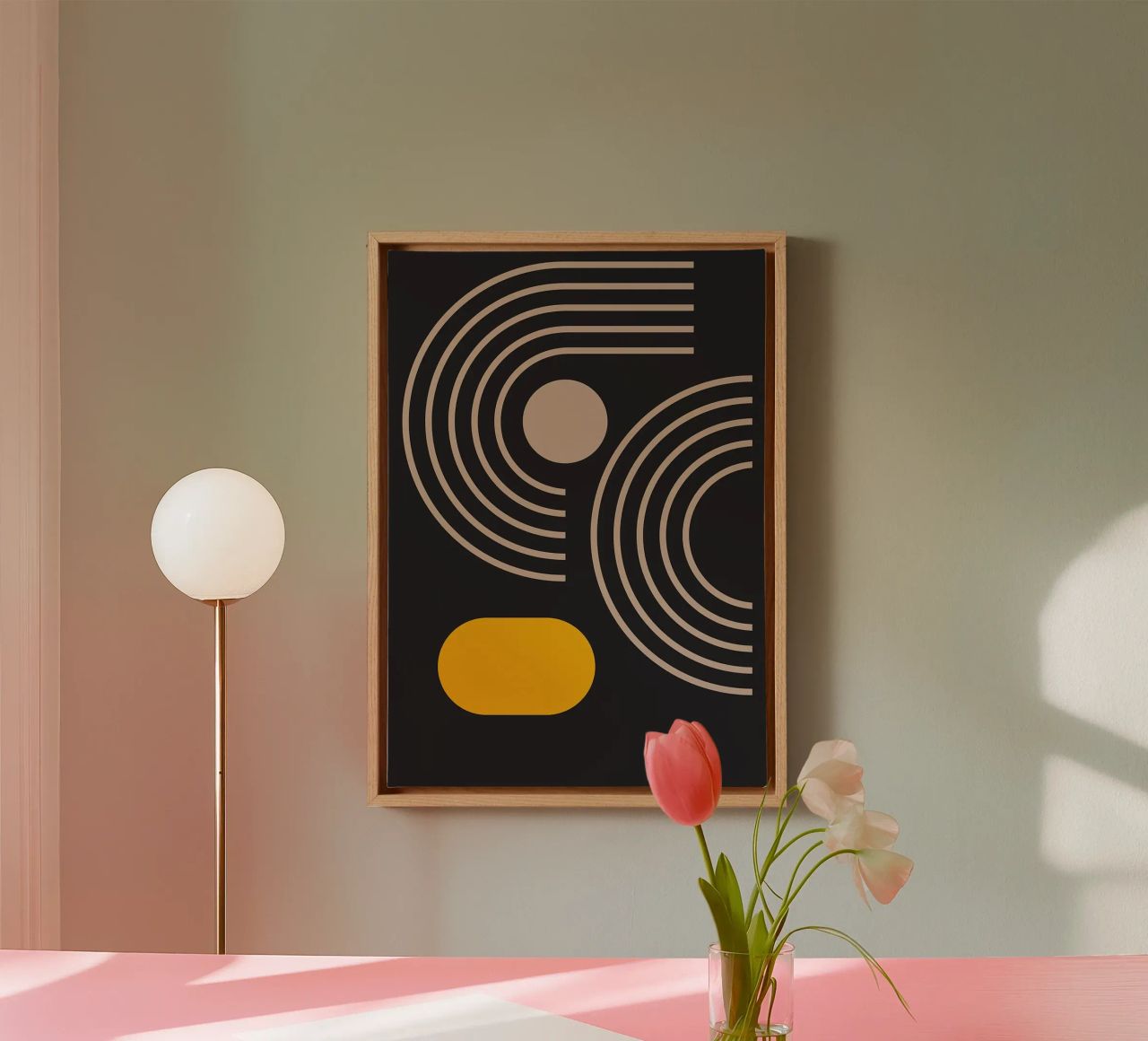 cerchi archi linee forme geometriche curve tela da Bacsic design