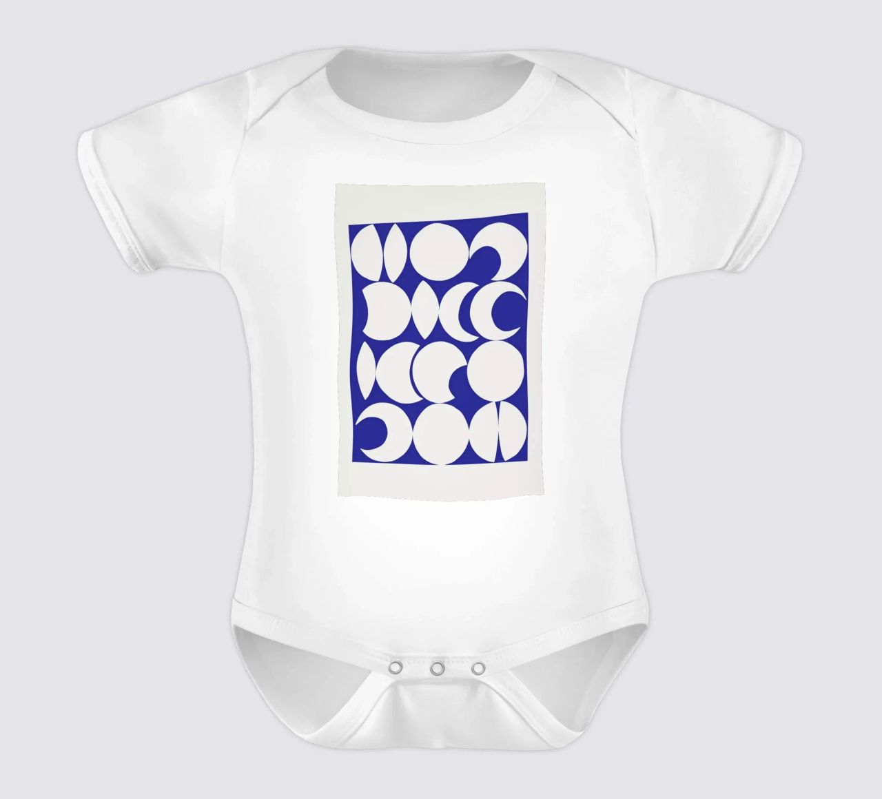 Retro Pattern 3 short-sleeve baby romper by Pure
