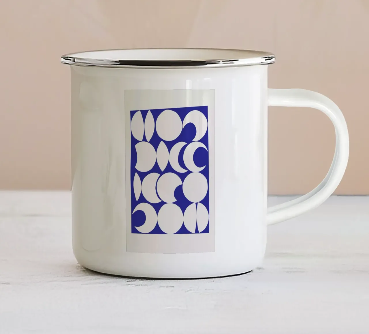 Retro Pattern 3 Emaille Tasse von Pure