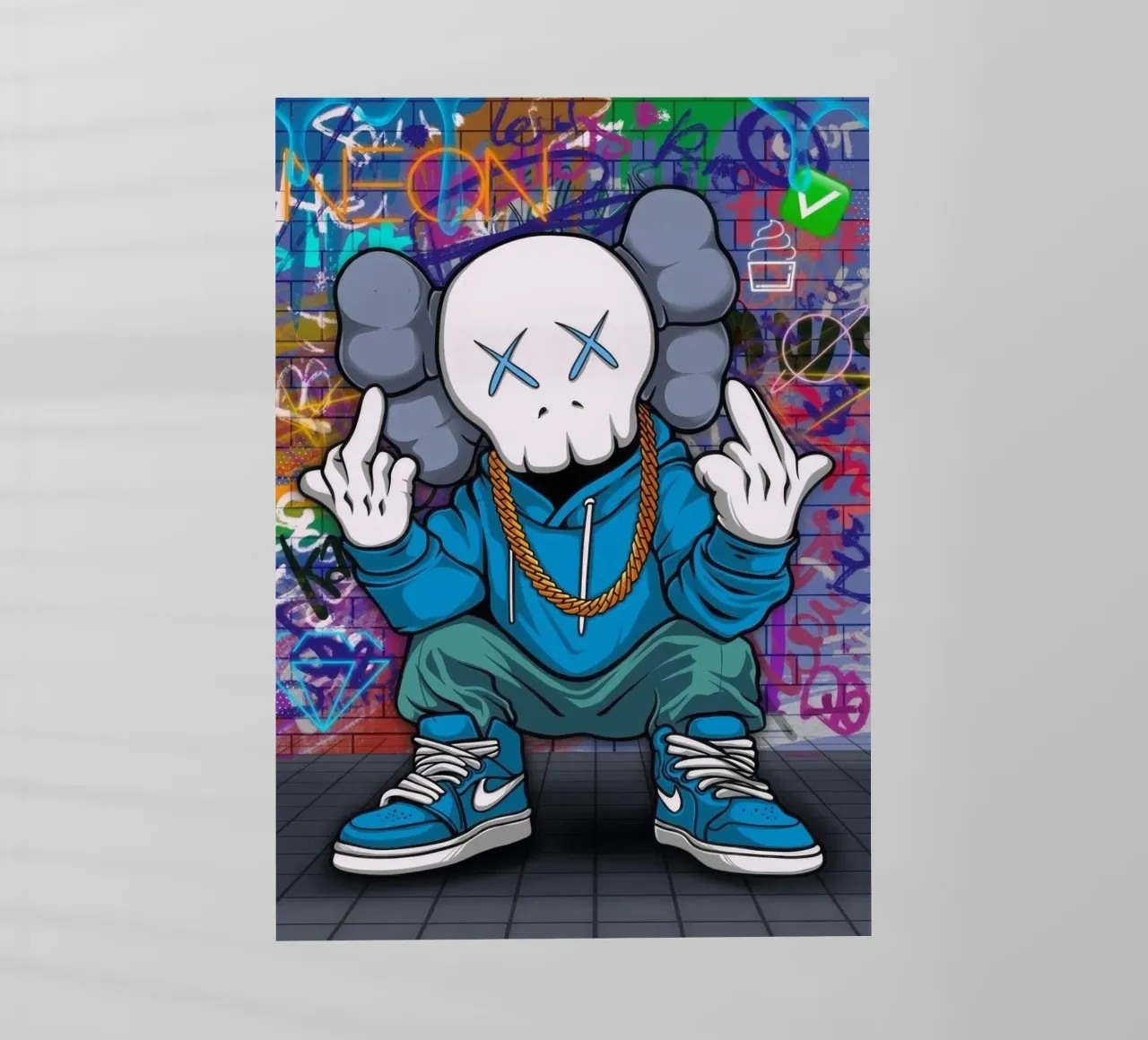 Cartoon Character with Graffiti Background pellicola backlit da Nando Art