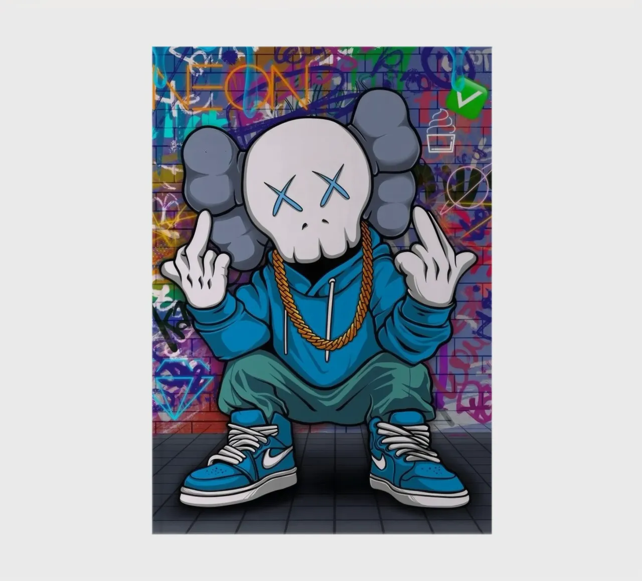 Cartoon Character with Graffiti Background carnet de notes de Nando Art
