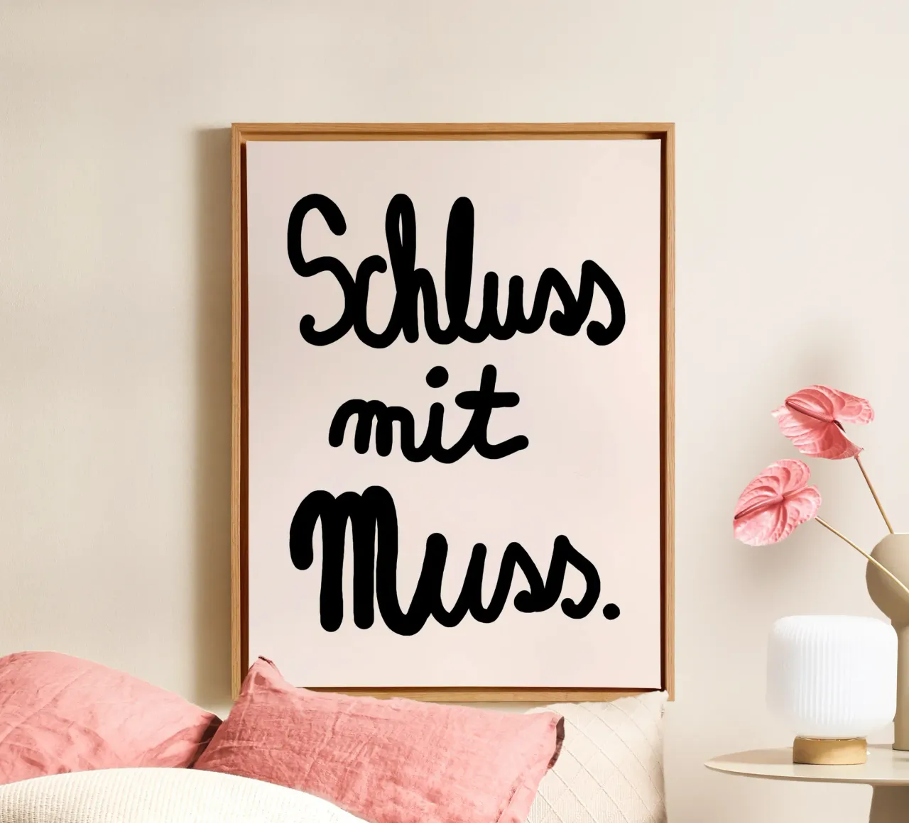 Schluss mit Muss canvas by Hej Ibiza by Ute Arnold