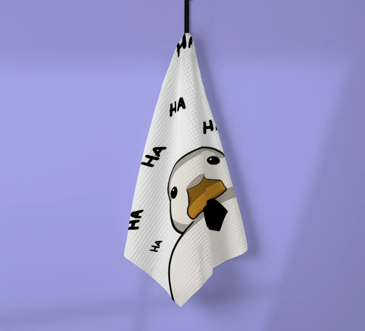 Duck with Tie Surrounded by 'HA' canovaccio da cucina da Nando Art