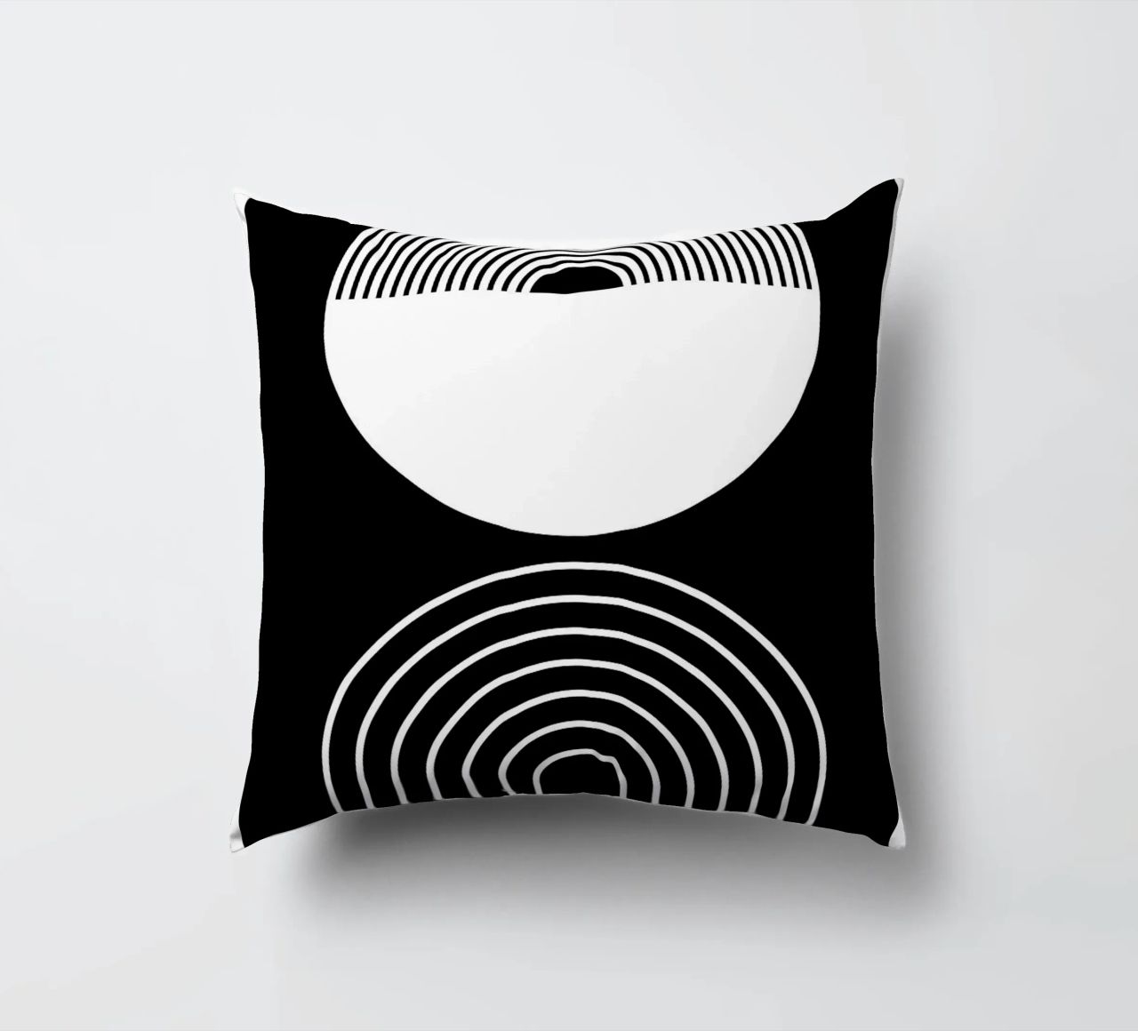 cerchio semicerchio linee curve concentriche cuscino da Bacsic design