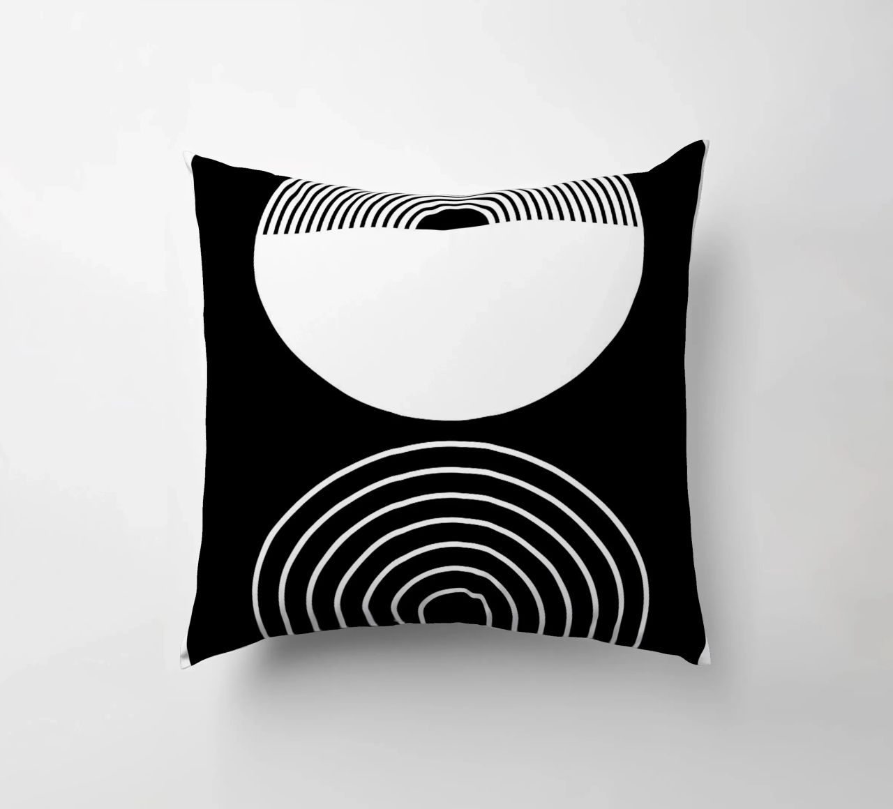 cerchio semicerchio linee curve concentriche cuscino da Bacsic design