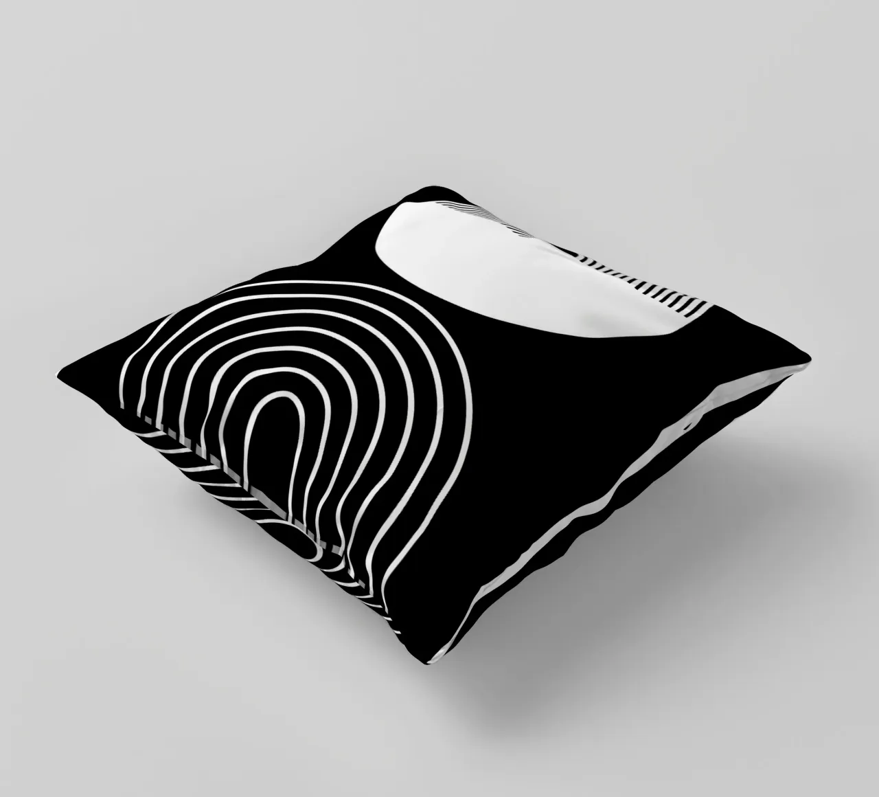 circle semi-circle lines curves concentric Kissen von Bacsic design