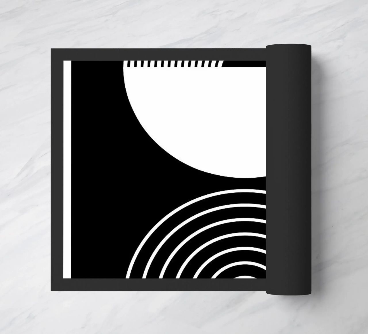 cerchio semicerchio linee curve concentriche zerbino da Bacsic design