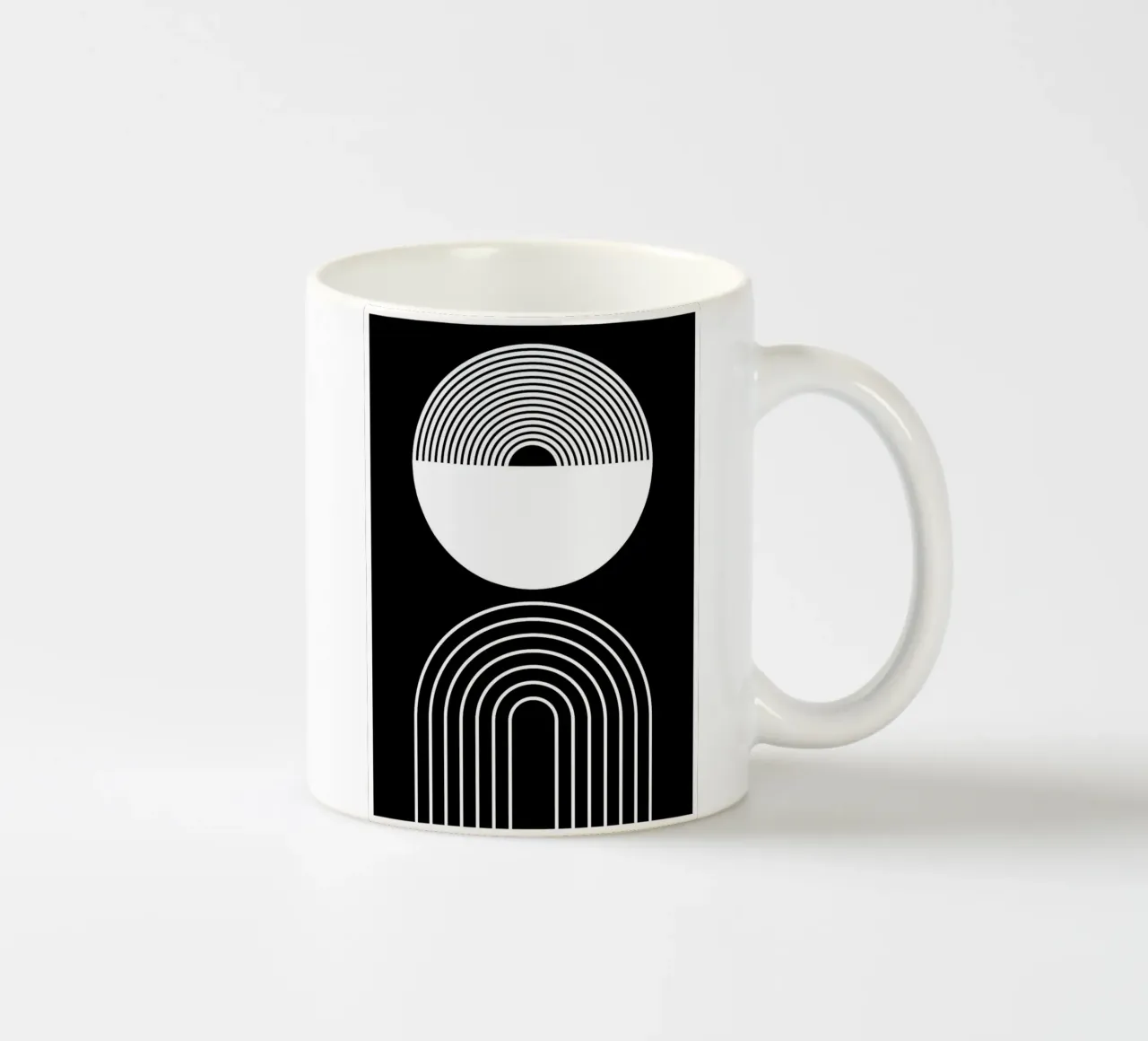 circle semi-circle lines curves concentric mug en céramique de Bacsic design