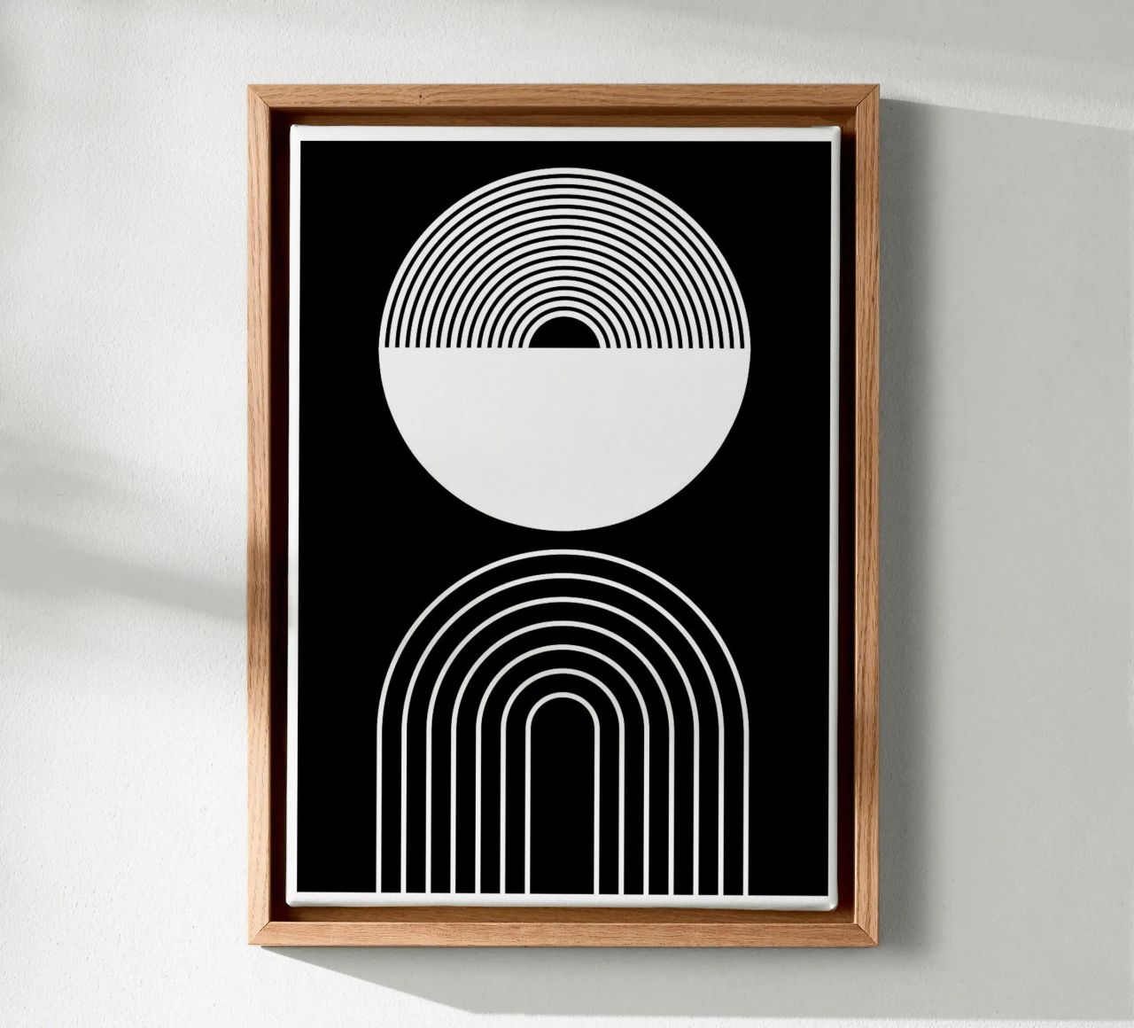 cerchio semicerchio linee curve concentriche tela da Bacsic design