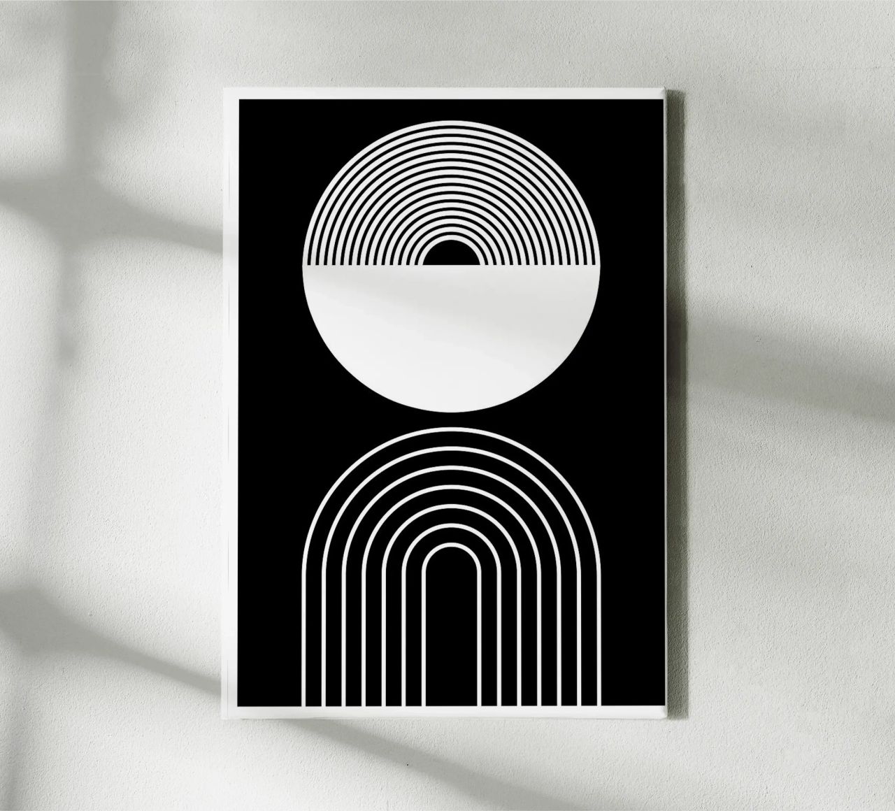 cerchio semicerchio linee curve concentriche tela da Bacsic design