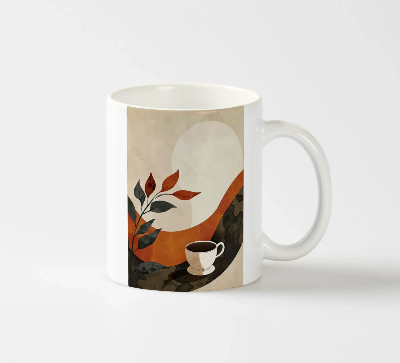 caffè tazza di caffè tazza di caffè pianta foglie tazza in ceramica da Bacsic design