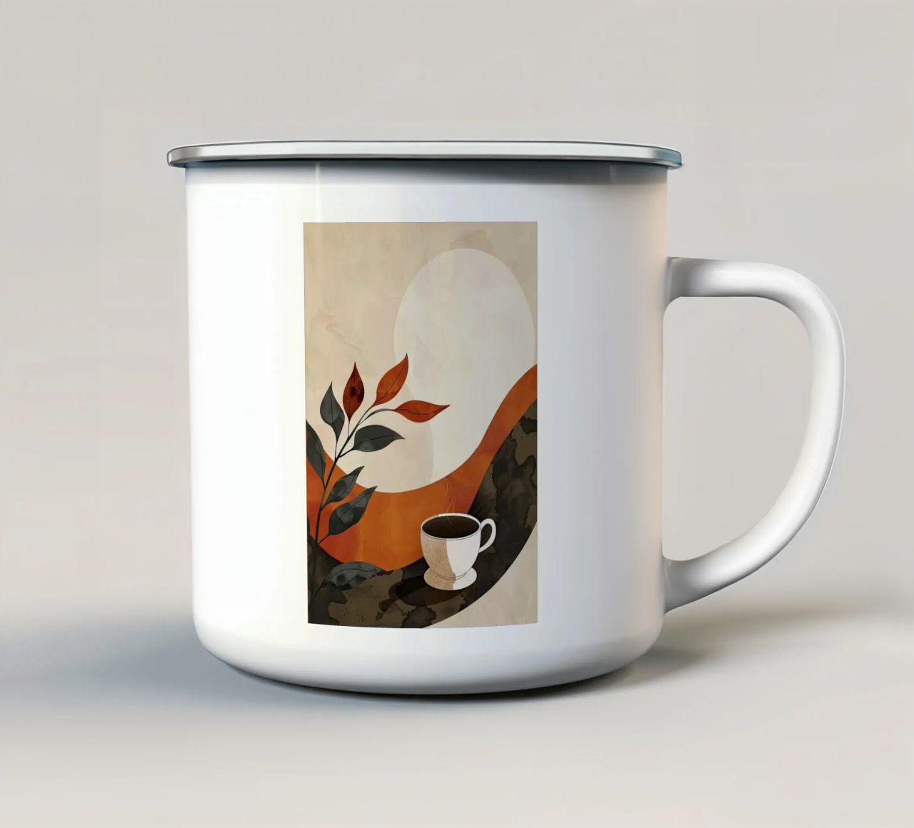 caffè tazza di caffè tazza di caffè pianta foglie tazza in smalto da Bacsic design