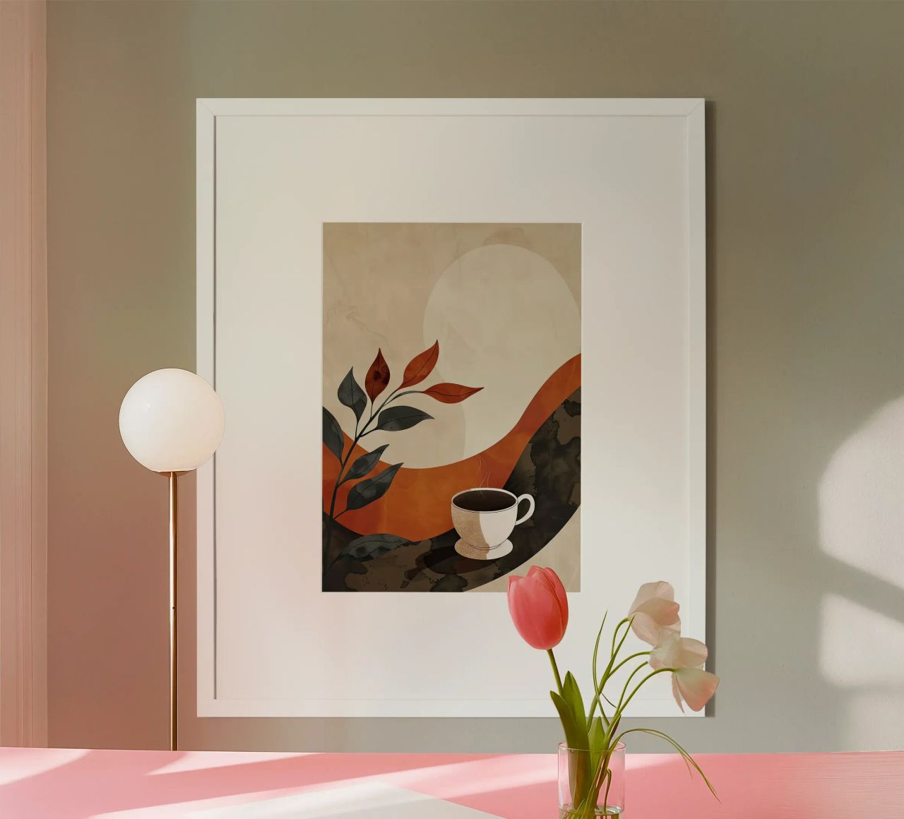 coffee coffee cup cup of coffee plant leaves poster by Bacsic design