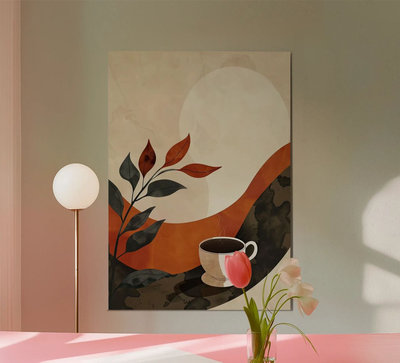 coffee coffee cup cup of coffee plant leaves poster by Bacsic design